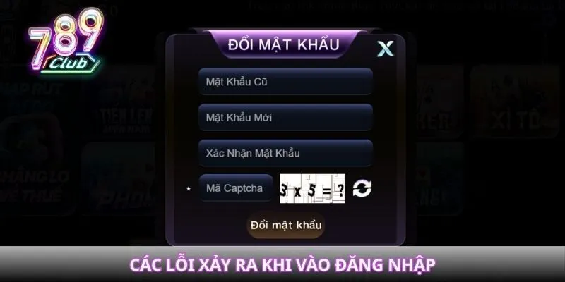 Các lỗi xảy ra khi vào đăng nhập